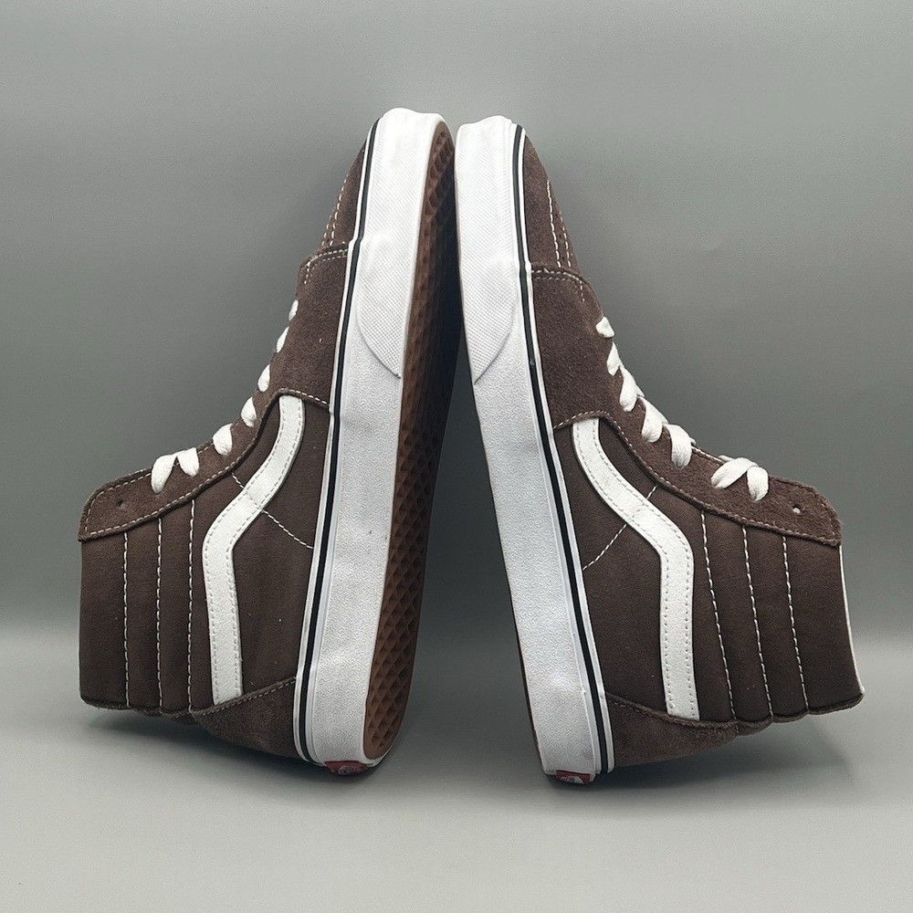 Vans Sk8-Hi Brown Suede High Top Skate Shoes - Men's Size 8 USED - Picture 5 of 8